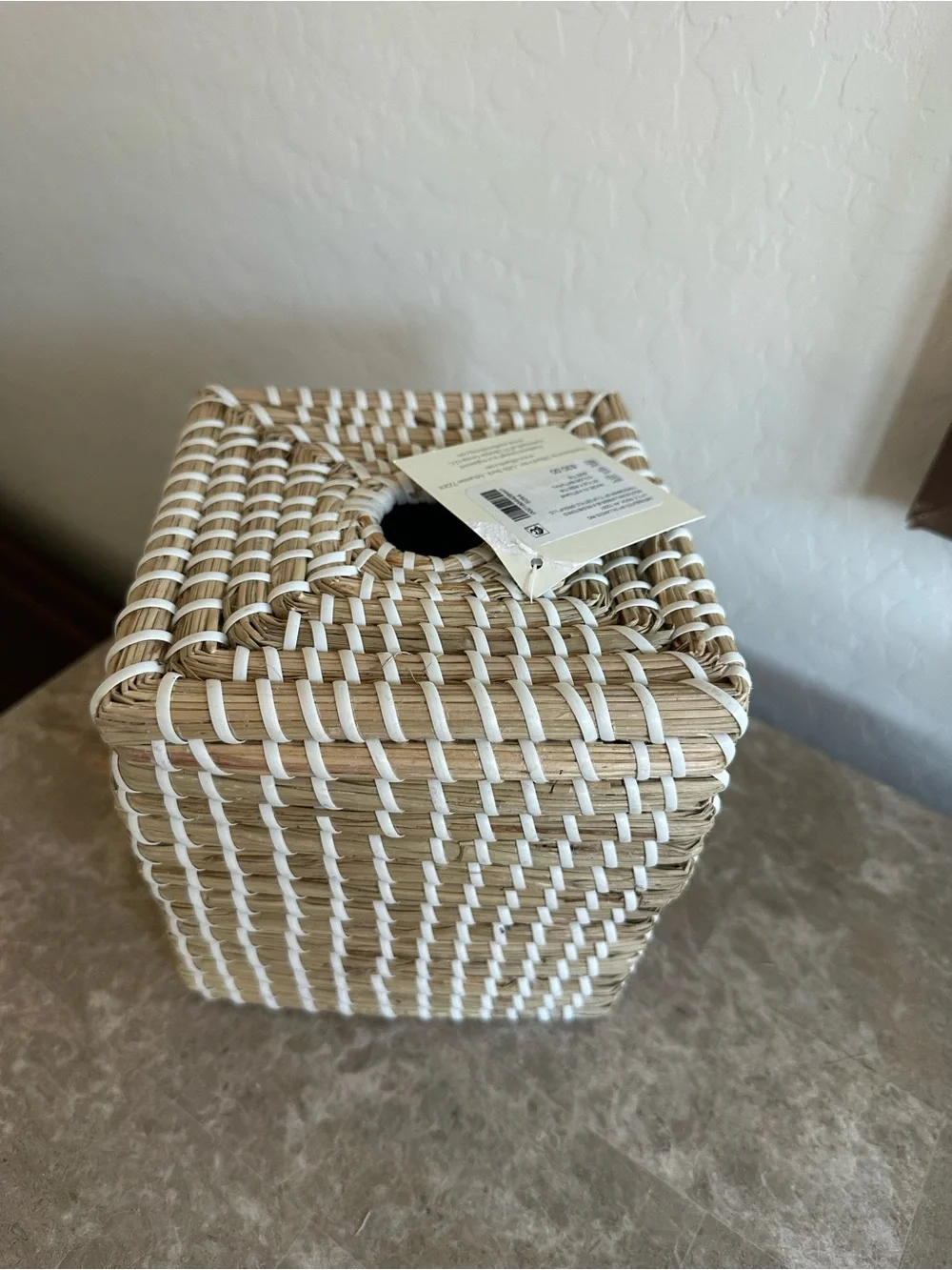 Southern Living Natural and White Woven Bath Accessory Set